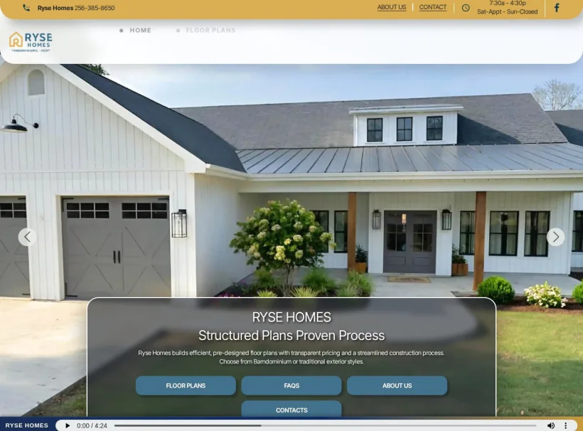 Ryse Homes custom website